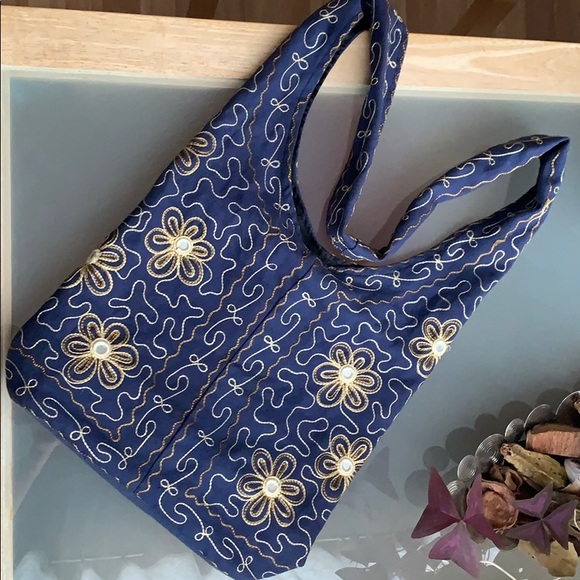 Perfect summer accessory - Boho blue cross body bag - Picture 1 of 7